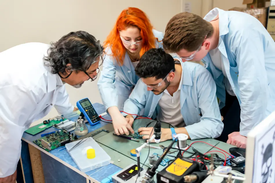 Estudiantes realizando prácticas grupales