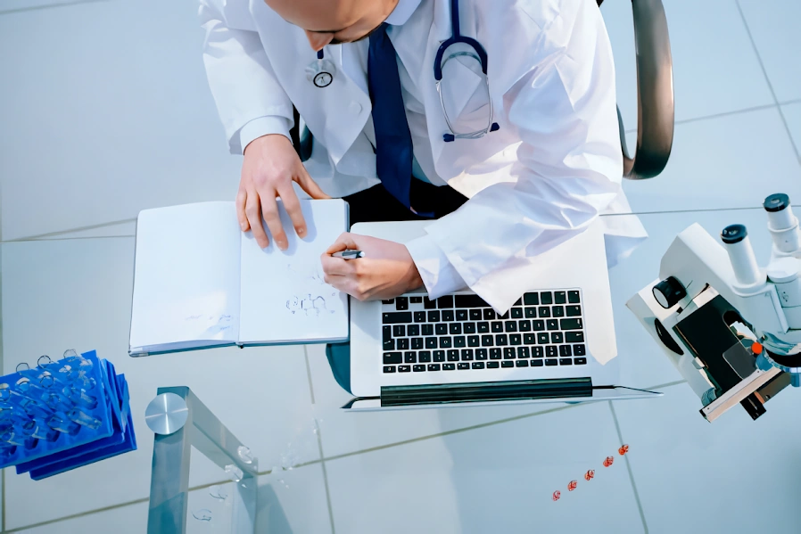 Doctor investigando