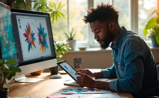 Graphic Design or UX/UI Design Student in a virtual class